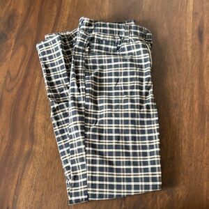 American Eagle Outfitters Navy and White Plaid Chinos
